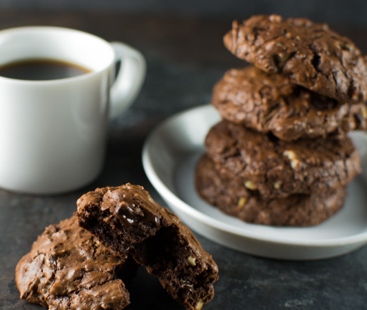 Gooey Double Chocolate Mocha Cookies