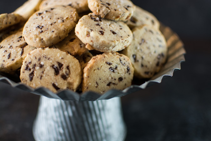 Almond Olive Oil Sable Cookies With Chocolate