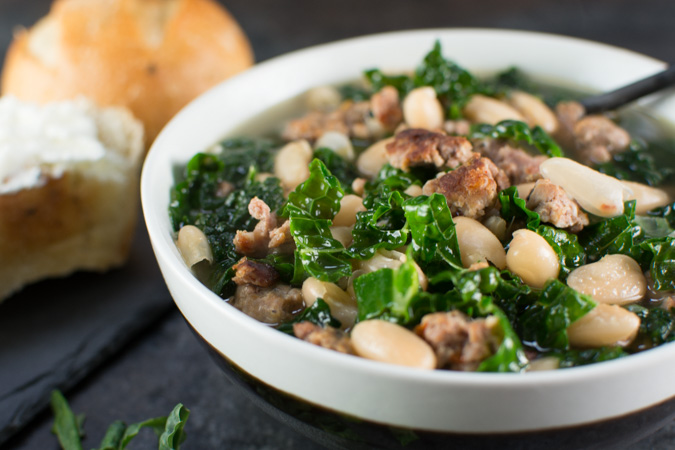 Kale, Cannellini Bean, and Sausage Soup