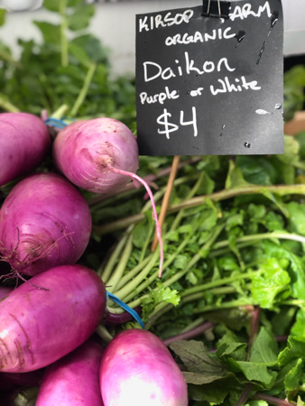 Purple Cabbage and Daikon Radishes