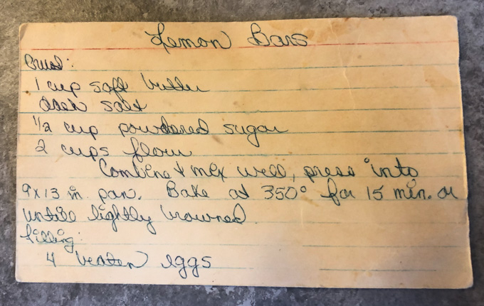 Lemon Bar Recipe