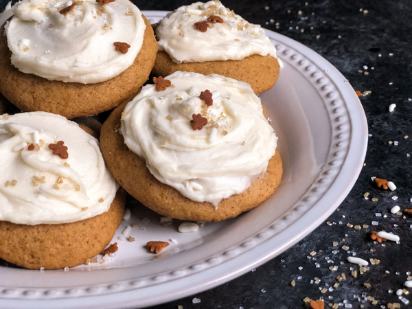 Pumpkin Cookies with Brown Butter Frosting 