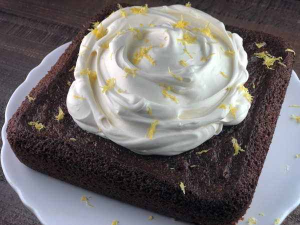 Silver Palate Gingerbread Cake with Lemon Glaze